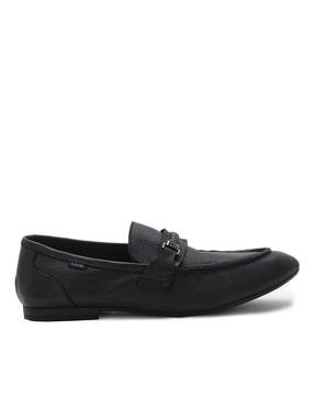 slip-on shoes with braided accent