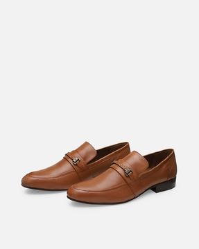 slip-on shoes with genuine leather upper