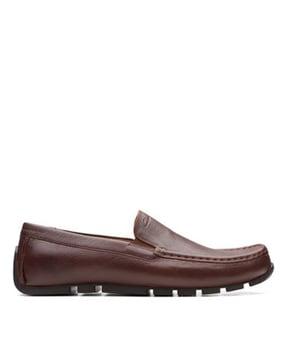 slip-on shoes with genuine leather upper