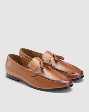 slip-on shoes with genuine leather upper