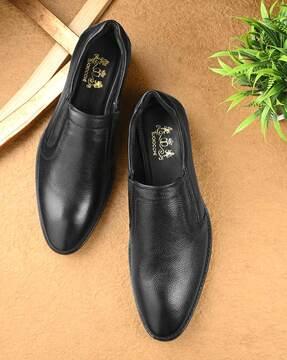 slip-on shoes with genuine leather upper