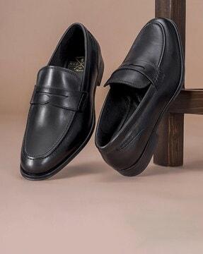 slip-on shoes with genuine leather upper
