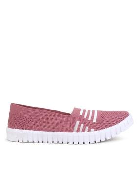 slip-on shoes with knitted upper