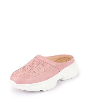 slip-on shoes with perforations