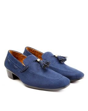 slip-on shoes with suede upper