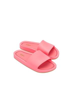 slip-on sliders with open-toe