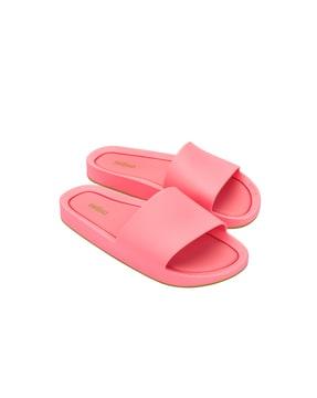 slip-on sliders with open-toe