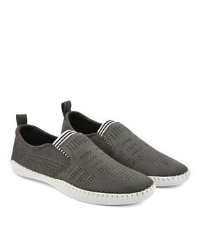 slip-on sneakers with perforations