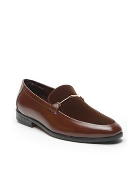 slip-on stacked loafers