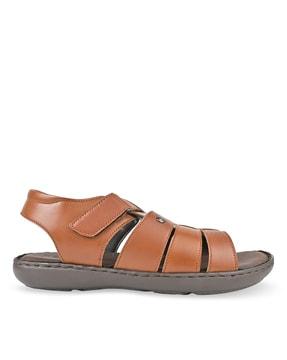 slip-on strappy sandals with velcro fastening