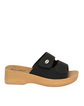 slip-on strappy sliders