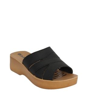 slip-on strappy sliders