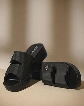 slip-on strappy sliders