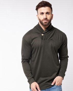 slip-on style sweatshirt with cowl-neck
