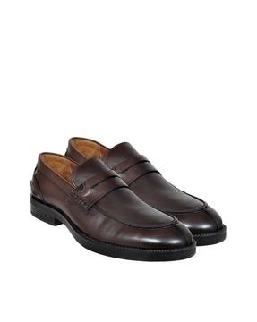 slip-on styling stacked formal shoes