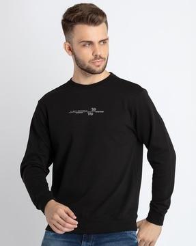 slip-on sweatshirt with placement print