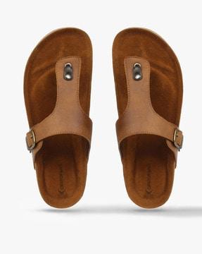 slip-on t-strap sandals