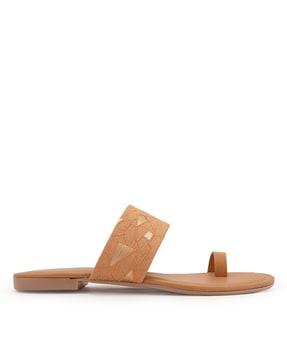 slip-on toe-ring flat sandals