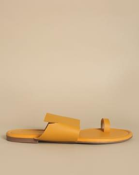 slip-on toe-ring flat sandals