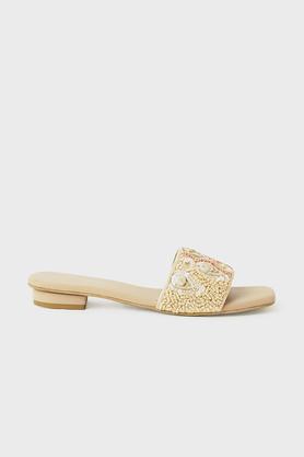 slip-on women's casual wear slides - peach