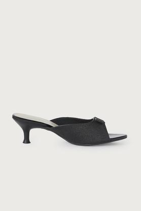 slip-on women's party wear heels - black