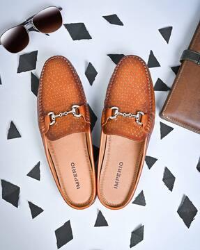 slip-ons with genuine leather upper