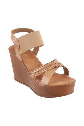 slipon synthetic women's casual wear sandals - natural
