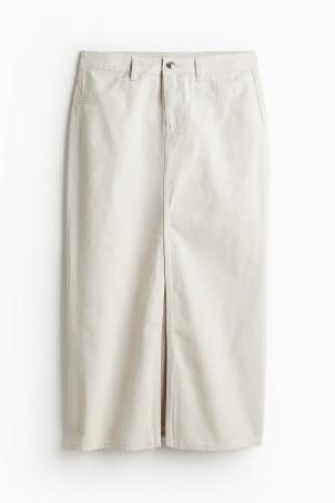 slit-hem twill skirt