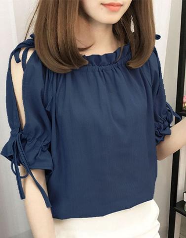 slit sleeves poly crape top