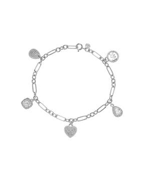 sliver-plated heart shape link bracelets