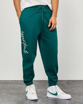 slogan print oversized joggers with slip pocket