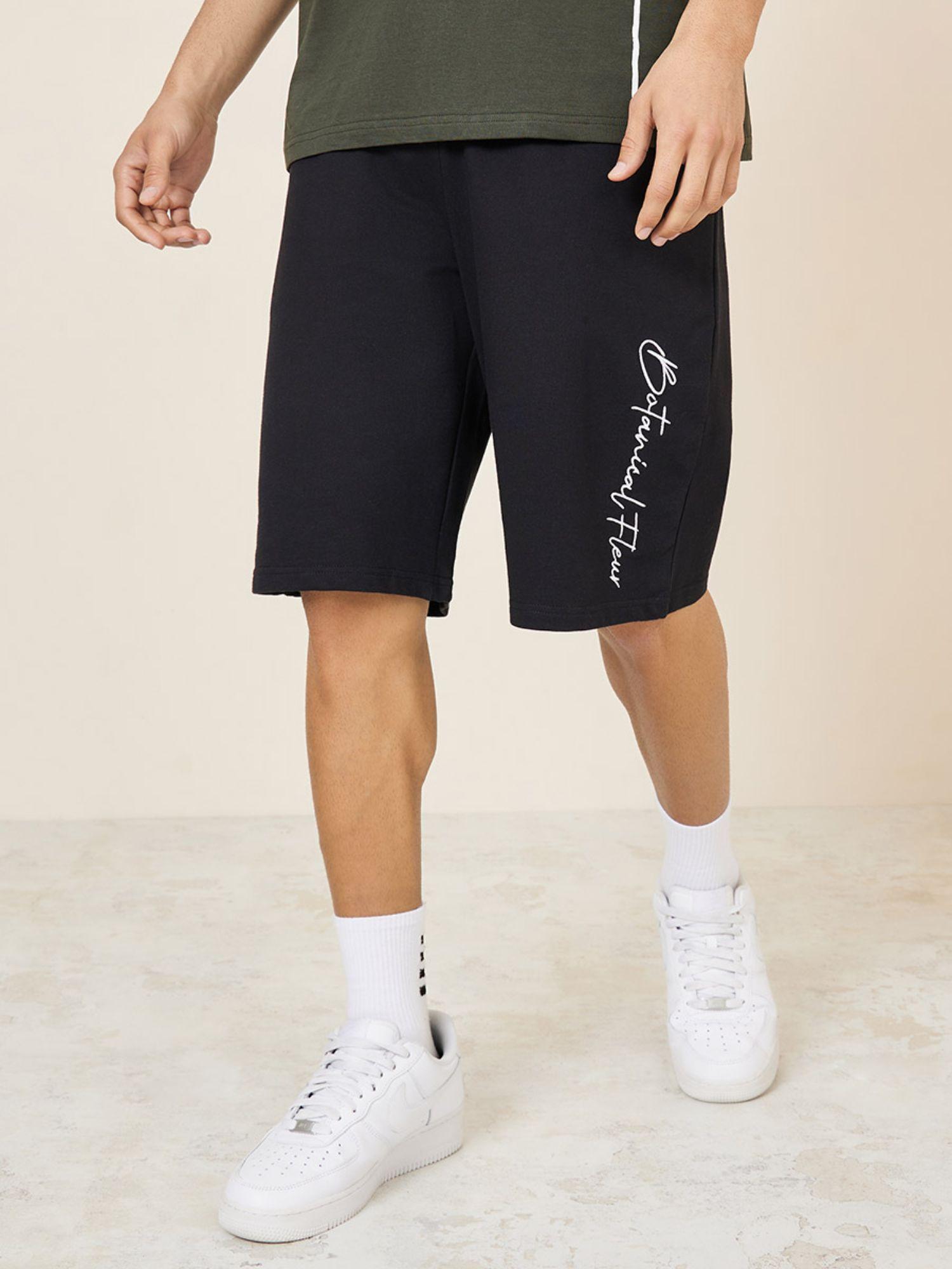 slogan print oversized shorts