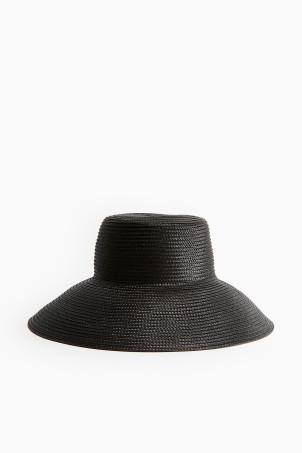 sloping-brim straw hat