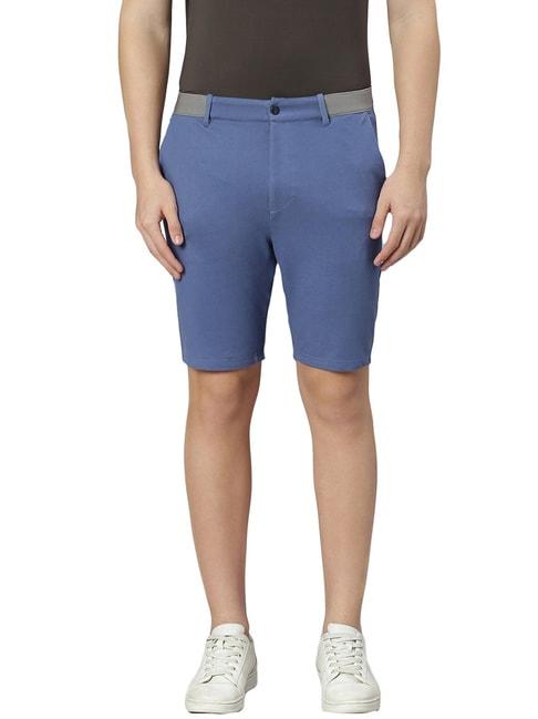 slowave light blue regular fit denim shorts