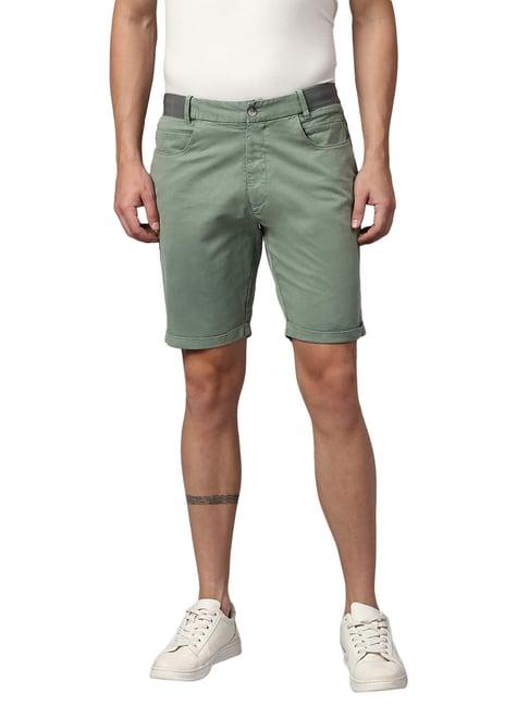 slowave sage green regular fit shorts