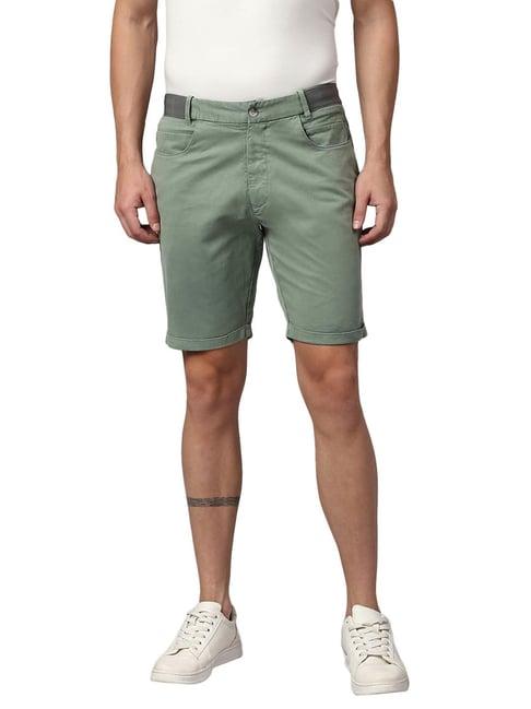 slowave sage green regular fit shorts