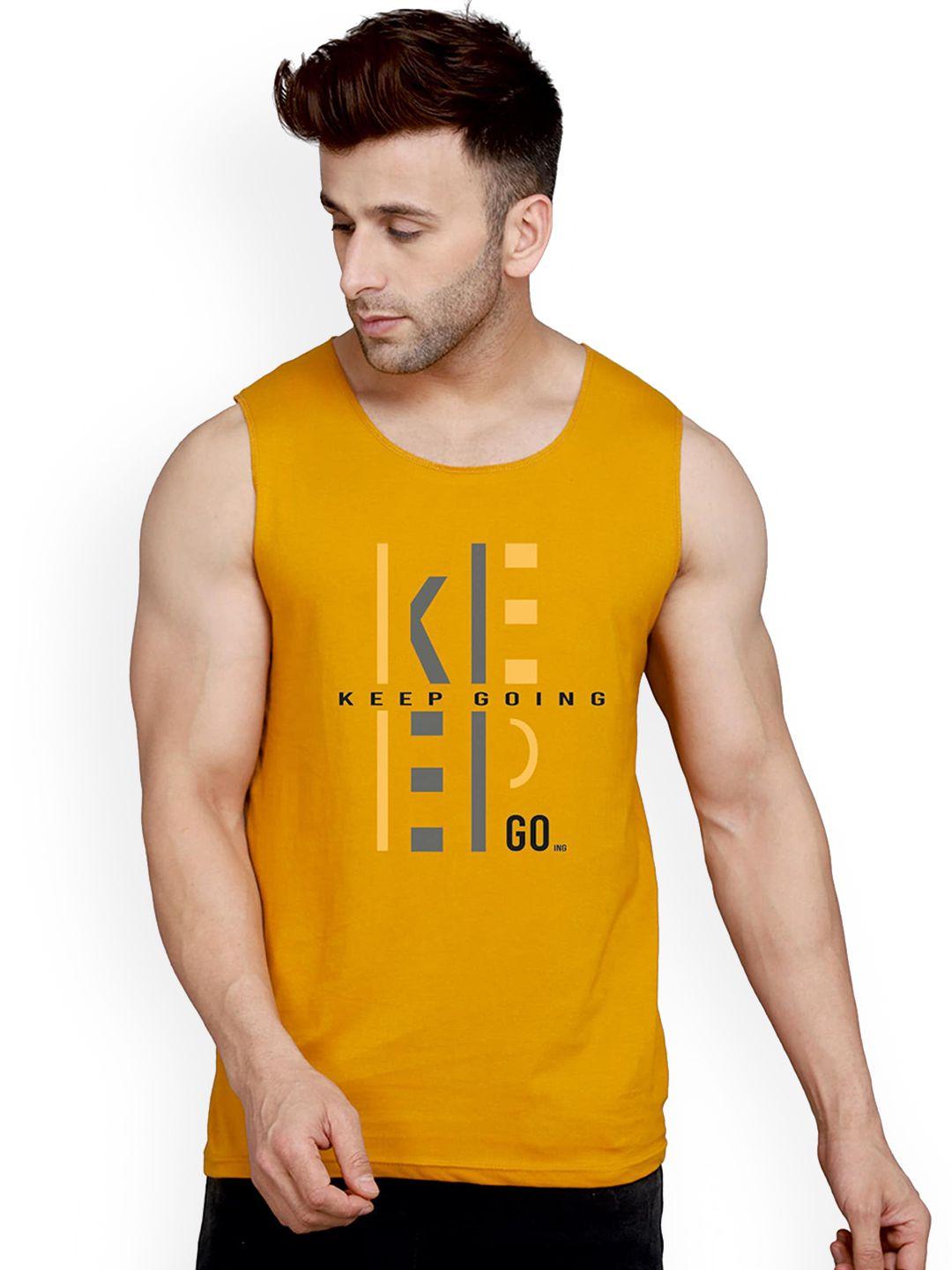 slowloris printed cotton breathable gym vests sl26 keep mustard
