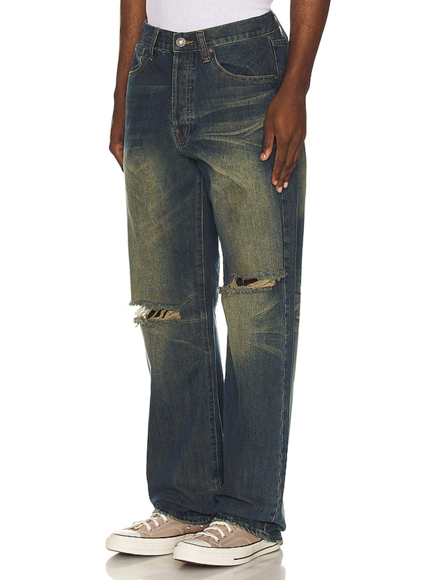 slub straight fit jean