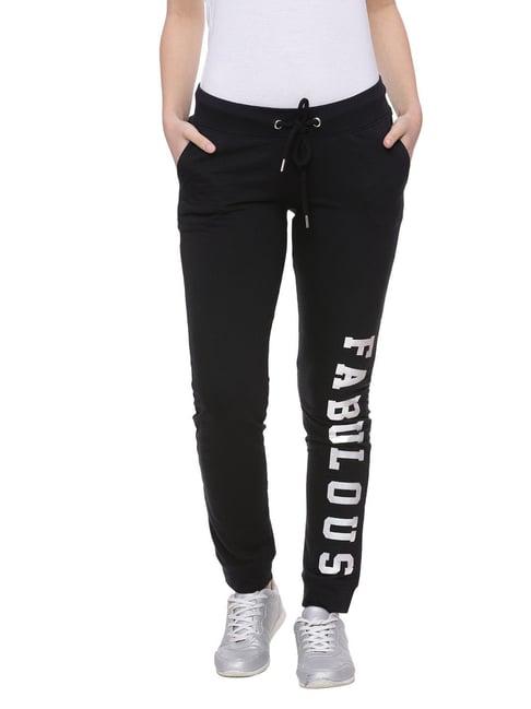 slumber jill black & white graphic print joggers