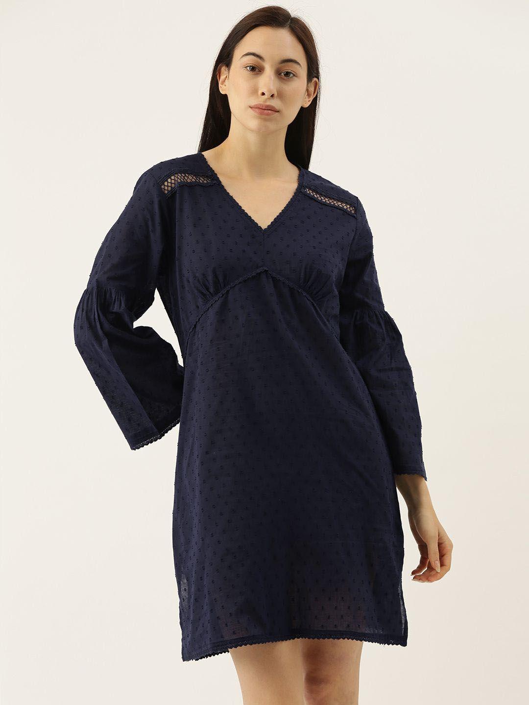 slumber jill embroidered v-neck pure cotton nightdress