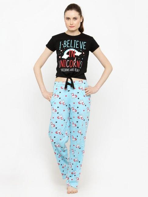 slumber jill multicolor printed top with pyjamas