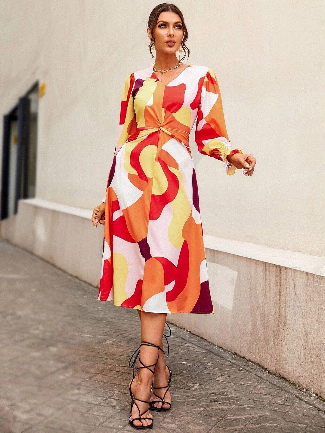 slyck abstract printed a line dress