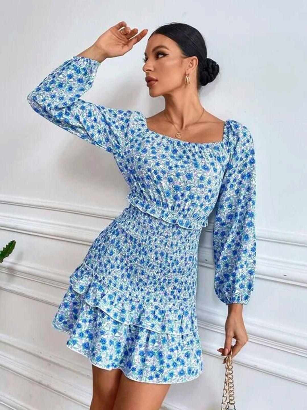 slyck blue floral print maxi dress