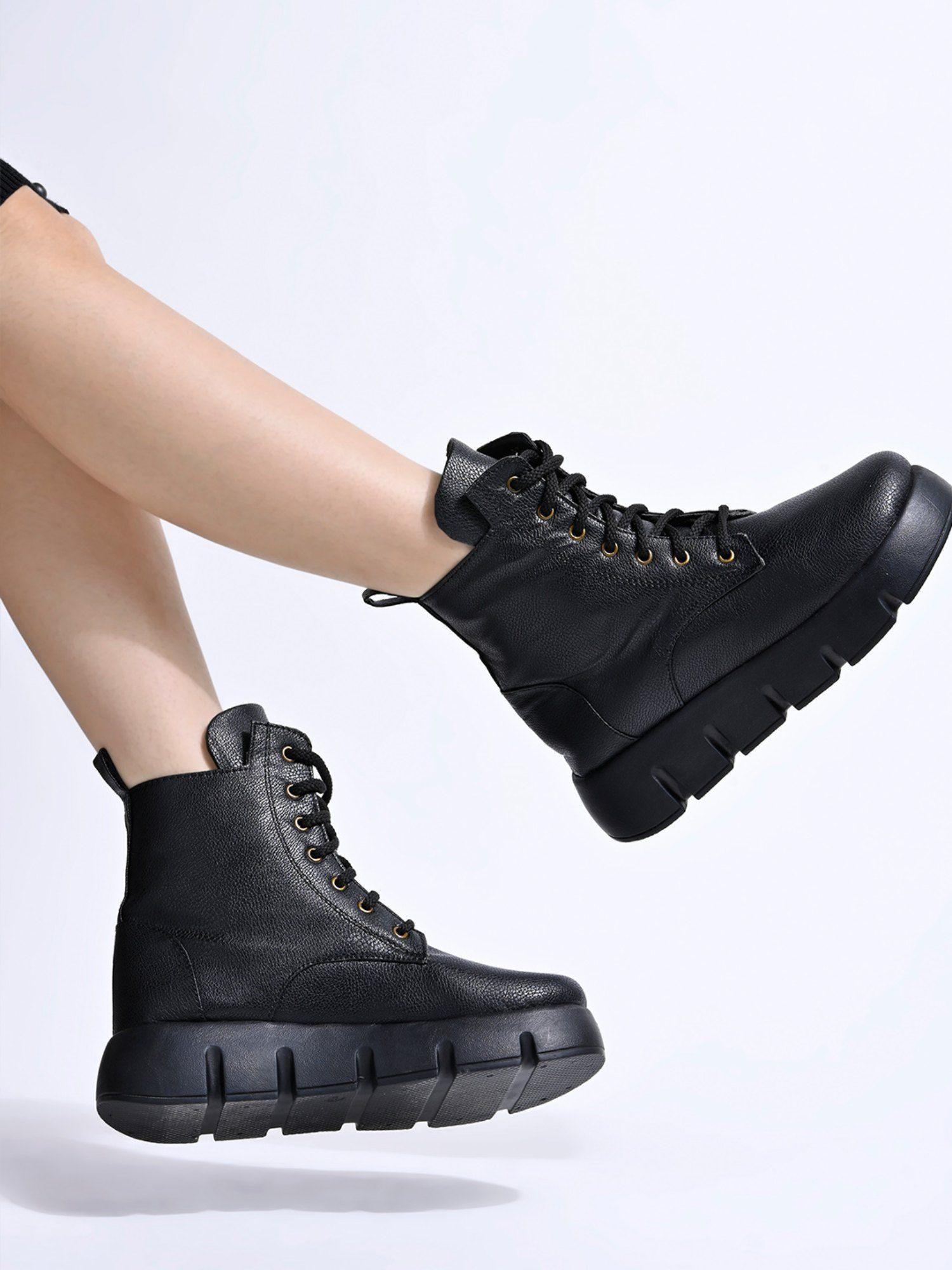 smart casual black boots for girls