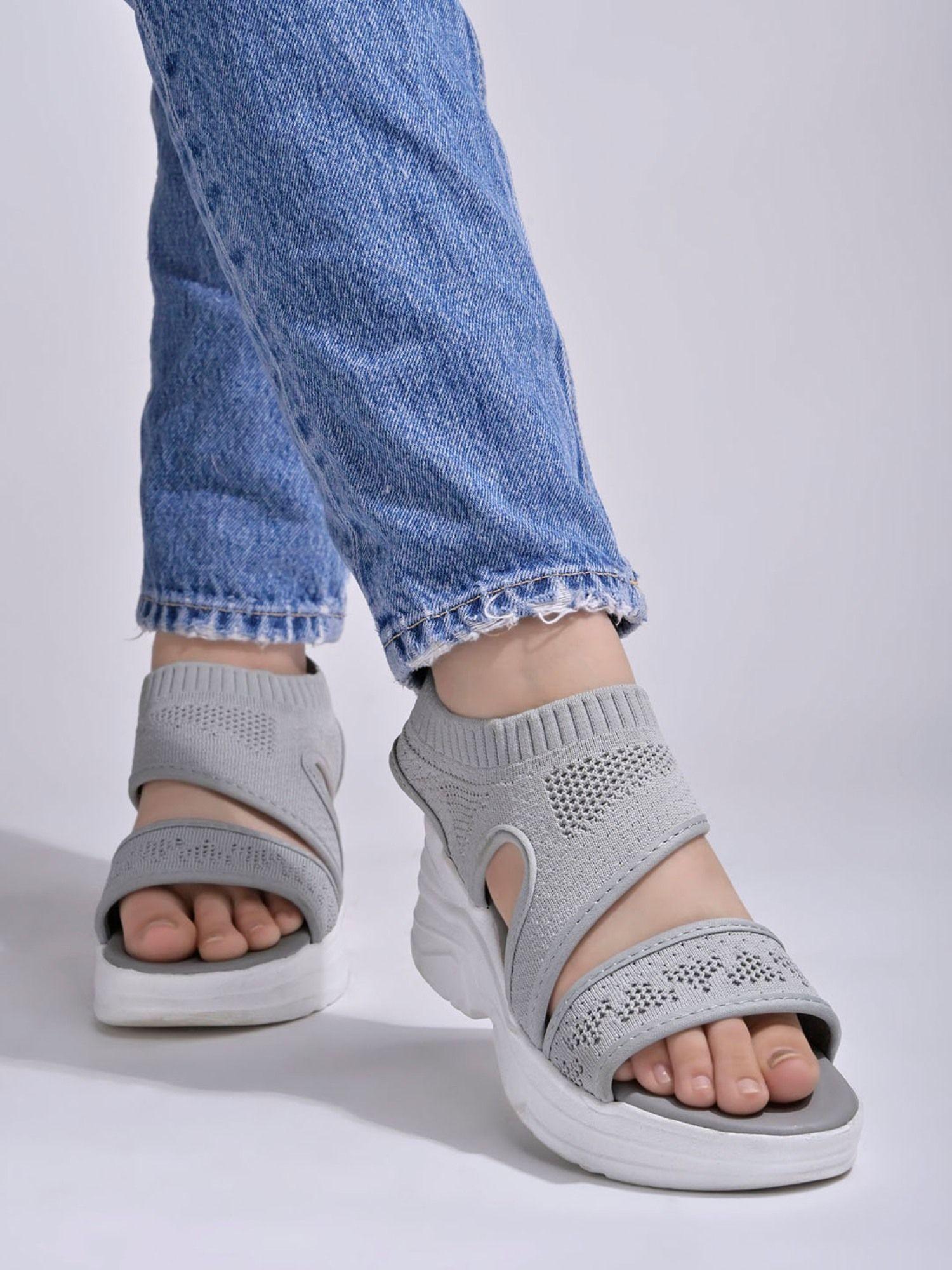 smart casual grey sandals for women