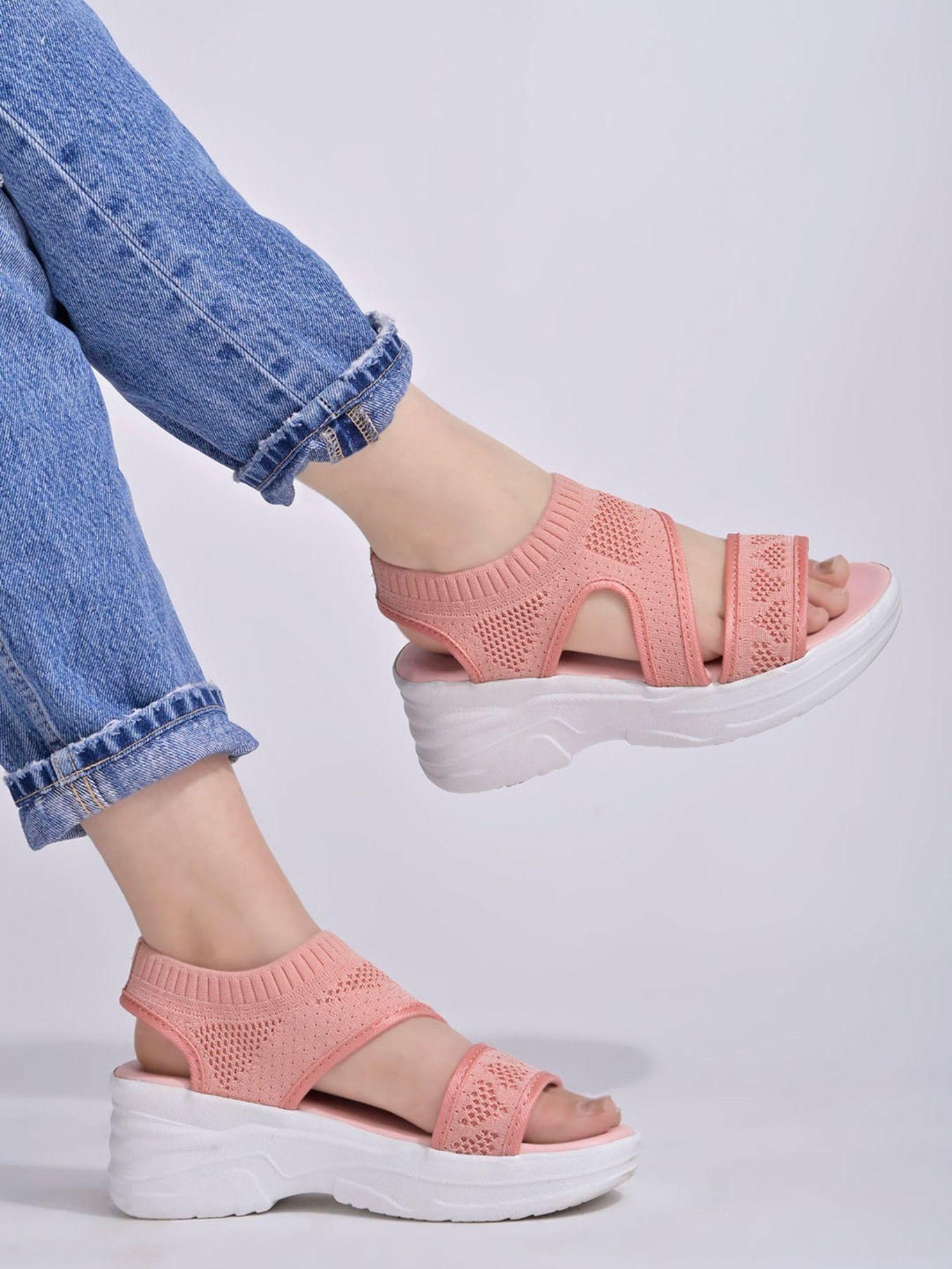 smart casual pink sandals for women