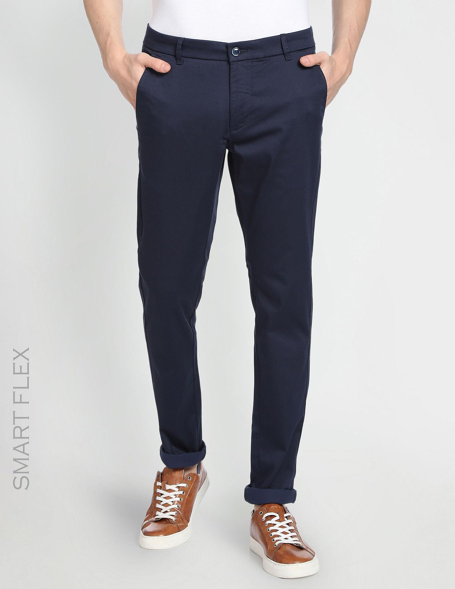 smart flex slim fit casual trousers