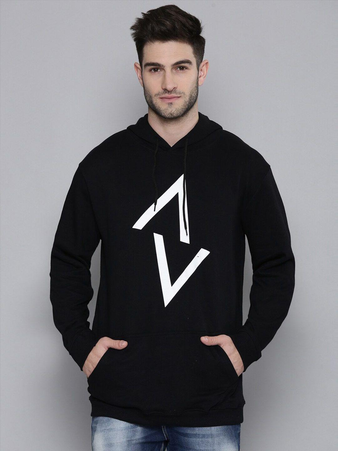 smartees geometric printed hooded pullover fleece sweatshirt