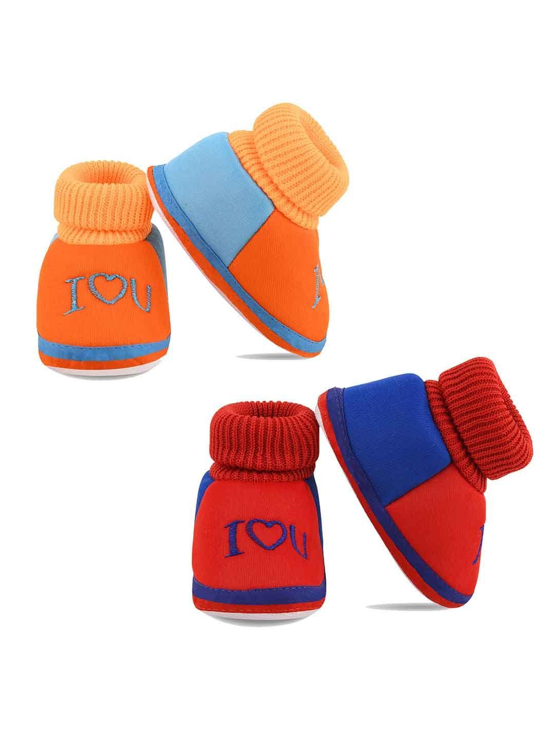smartots infant kids pack of 2 embroidered pure cotton booties