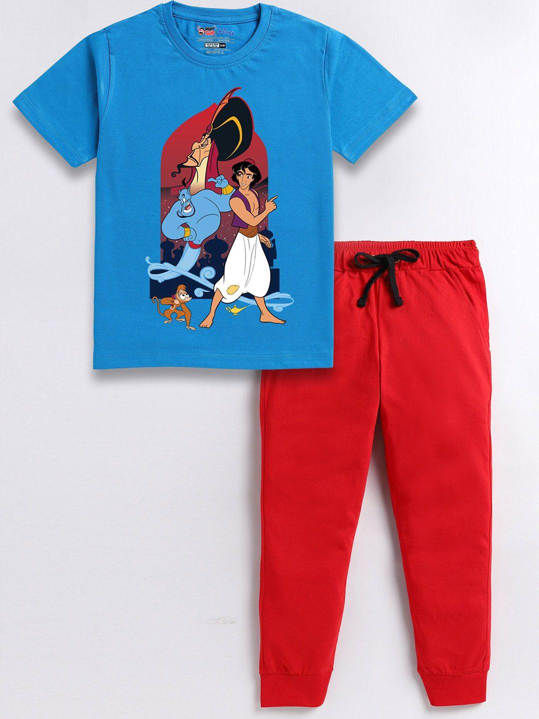 smartraho boys aladdin printed pure cotton t-shirt with trousers